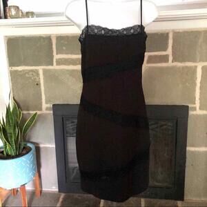 REX LESTER | LBD Black Dress 6 Lace Trim Y2K 90s Nineties